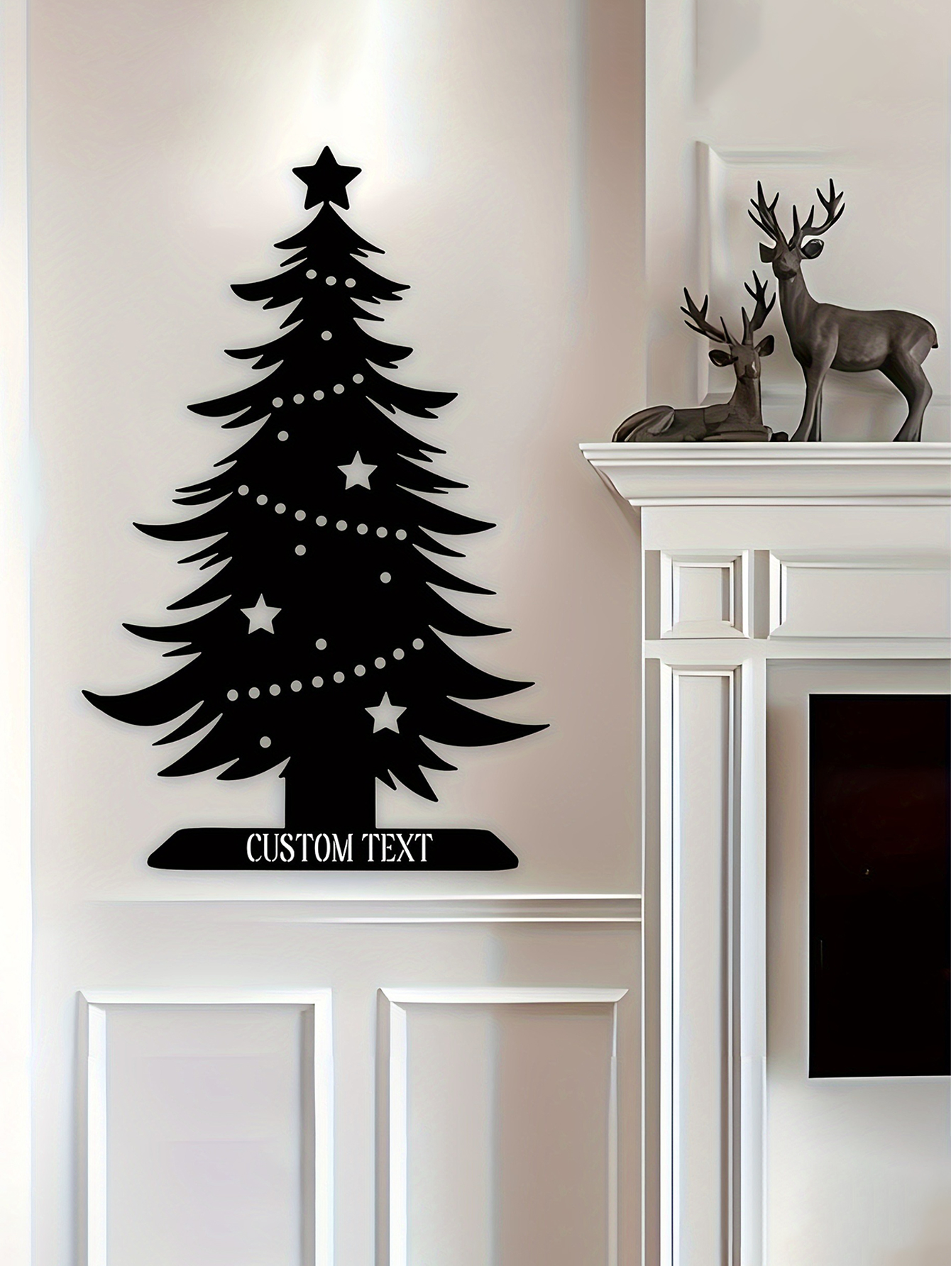 Christmas Tree Shaped Iron Sign - Wall Decor
